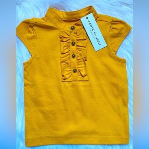 Janie and Jack yellow saffron summer shirt 12 to 18 months. NWT